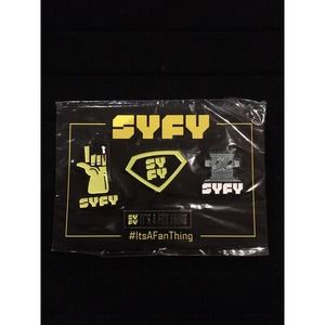 SDCC 2017 SYFY Logo Pin Set Comic Con 4 pins Its a Fan Thing